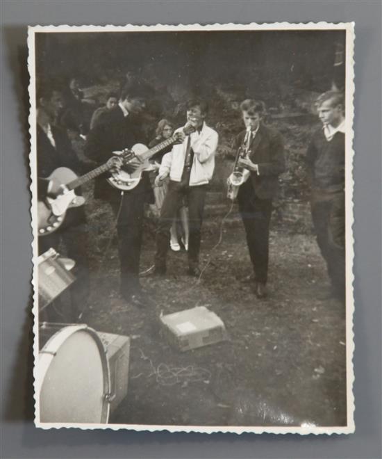 David Bowie unpublished photograph of his first band, The Konrads with Himself, aka Davy Jones